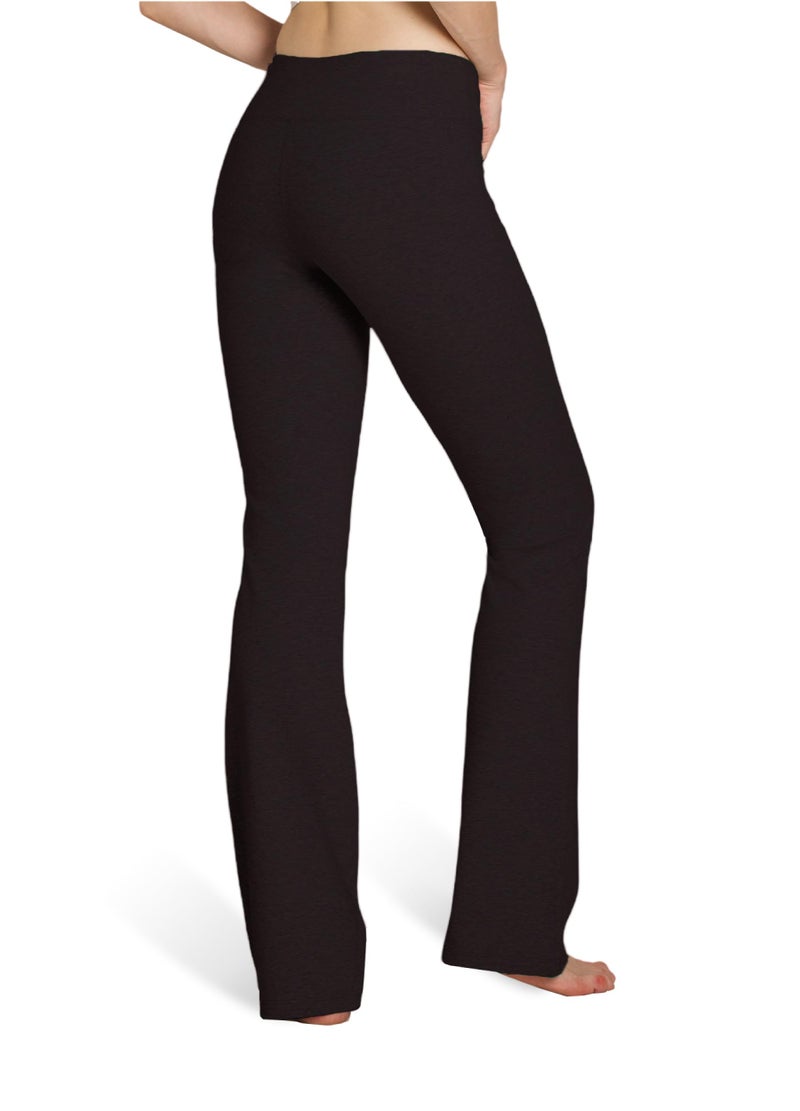 Houmous S-XXXL 29''31''33''35'' Inseam Women's Cotton Bootcut Pants Inner Pocket(Regular-33 Inseam-Black, Large) - Image 3